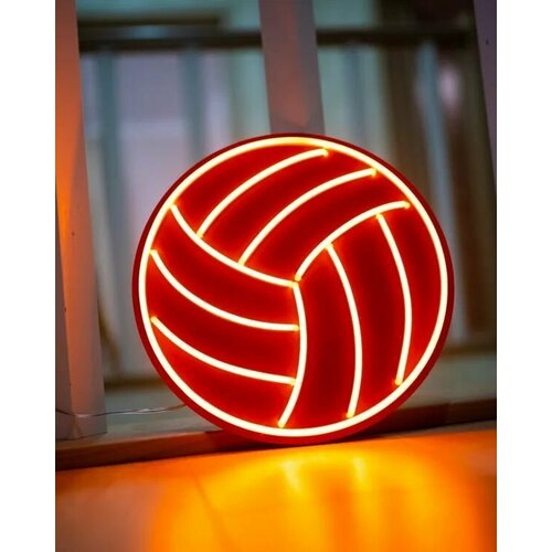 фото Неоновый светильник волейбольный мяч, 30х30 см elmarto