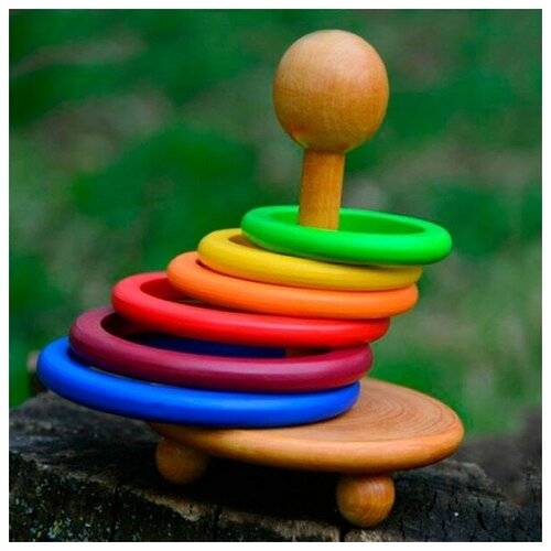 фото Деревянная игрушка v0213 леснушки пирамидки кольца