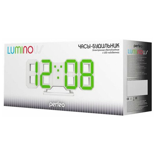 фото Часы perfeo luminous pf-663 white-green