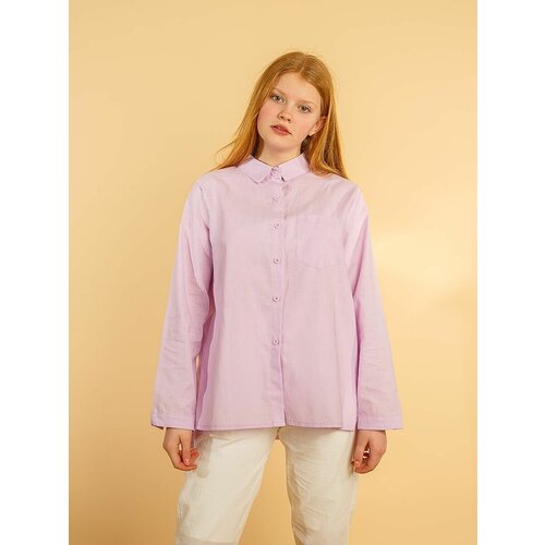 фото Школьная рубашка modniki, размер 40, фиолетовый