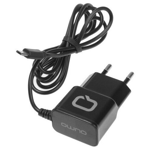фото Сетевое зарядное устройство qumo energy, microusb, 2.1 a, 1 м, черное 4937759