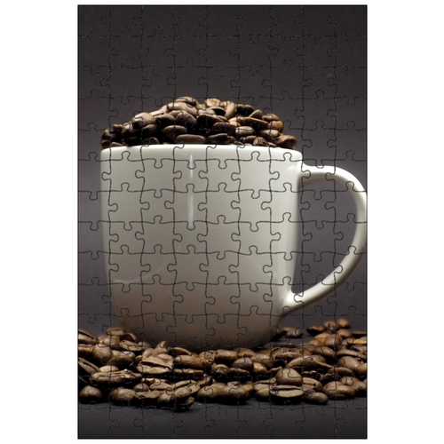 фото Магнитный пазл 27x18см."кофе, кружка, семена" на холодильник lotsprints