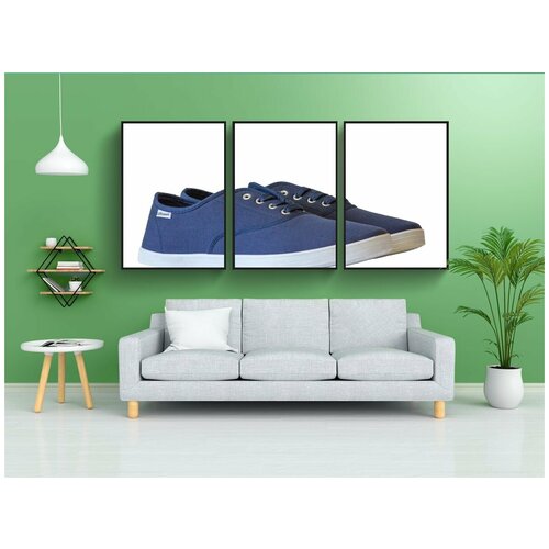 фото Набор модулных постеров для интерьера "обувь, ткань обувь, льняная обувь" 60x90 см. в тубусе, без рамки lotsprints