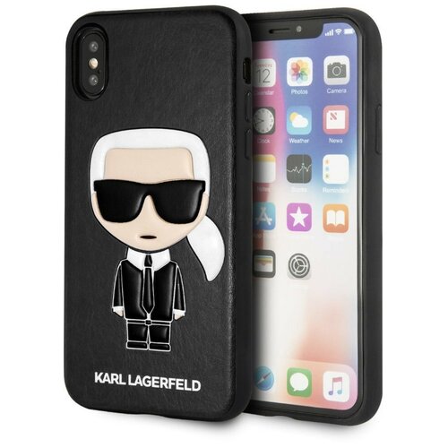 фото Чехол cg mobile karl lagerfeld pu leather iconic karl hard для iphone x/xs, цвет черный (klhcpxikpubk)