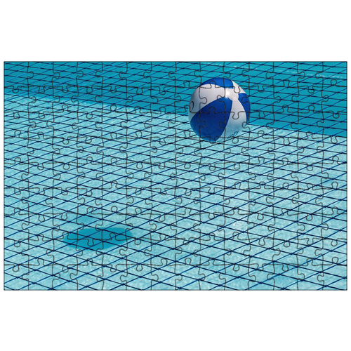 фото Магнитный пазл 27x18см."бассейн, защитная сетка, пляжный мяч" на холодильник lotsprints