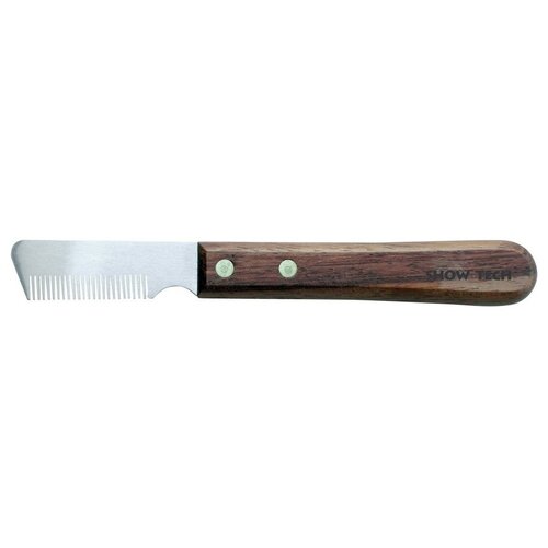 фото Show tech тримминговочный нож 3280 с деревянной ручкой для шерсти средней жесткости (2 шт)