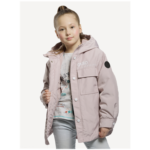 фото Джинсовая куртка orso bianco, размер 104, фиолетовый
