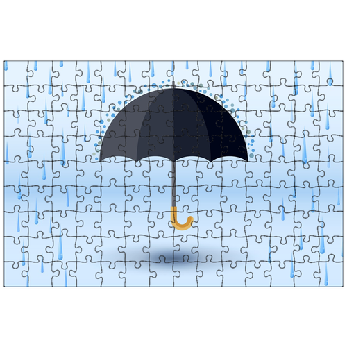фото Магнитный пазл 27x18см."зонтик, дождь, защита" на холодильник lotsprints