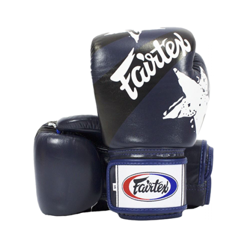 фото Боксерские перчатки fairtex bgv1 nation prints синие (14 унций)