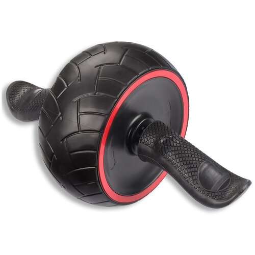 фото Ролик гимнастический 1 колесо indigo возвратный механизм с ковриком in281 черно- красный 35*20 см
