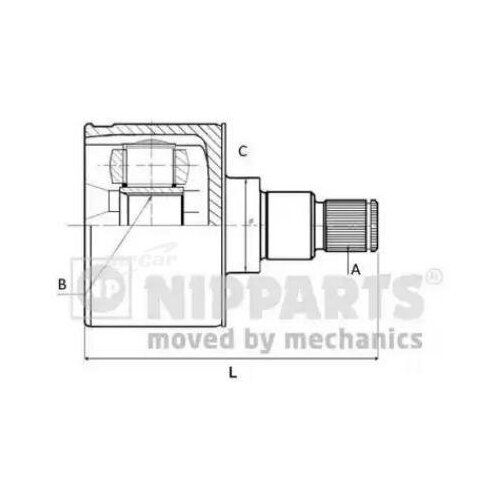 фото Nipparts j2831136 шрус наружный комплект с кольцом abs