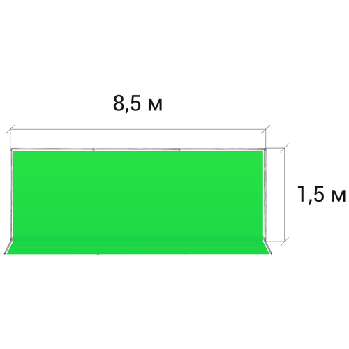 фото Стойка для хромакея 1,5 м. / 8,5 м. + хромакей 1,5 / 8,5 м. gozhy