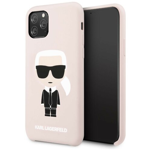 фото Чехол cg mobile karl lagerfeld liquid silicone iconic karl hard для iphone 11 pro, цвет розовый (klhcn58slfkpi)