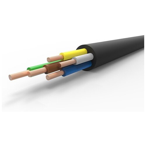 фото Кабель электрический rexant 01-8432-20 кабель промышленный гибкий кгтп-хл 5х2,5 мм, длина 20 метров, гост, катушка