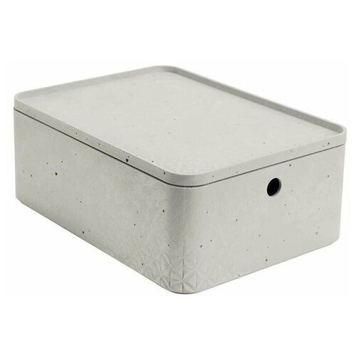 фото Декоративный ящик curver beton m rect box+lid grey 25x34x13 см (243400)