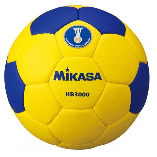 фото Мяч гандбольный mikasa сертифицированный ihf размер 3, синтетическая кожа. желто-синий