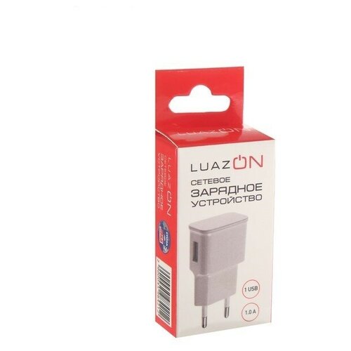 фото Сетевое зарядное устройство luazon ln-100ac, 1 usb, 1 a, микс