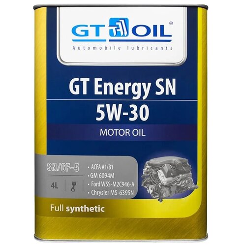 фото Масло моторное gt energy sn 5w30 acea a1/b1, api sn; ilsac gf-5 синт. бенз. (4л) корея gt oil