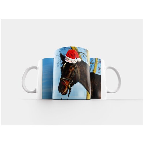 фото Кружка "лошадь, рождество, шляпа санта- клауса" 320 мл lotsprints