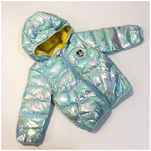 фото Демисезонная куртка для девочки спиногрызы мики лак голубой 104р-р