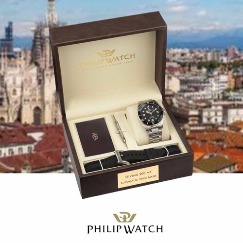 фото Наручные часы philip watch r8223216008, серебряный, черный