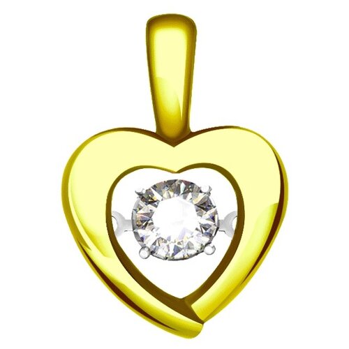 фото Подвеска из лимонного золота юк бриант с танцующим бриллиантом pyi8179d diamant-online