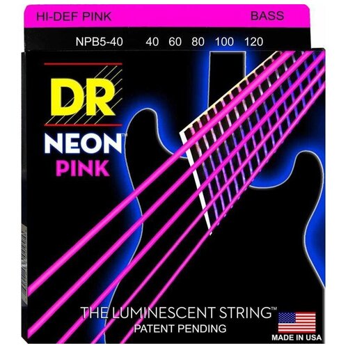 фото Струны для 5-ти струнной бас гитары dr string npb5-40