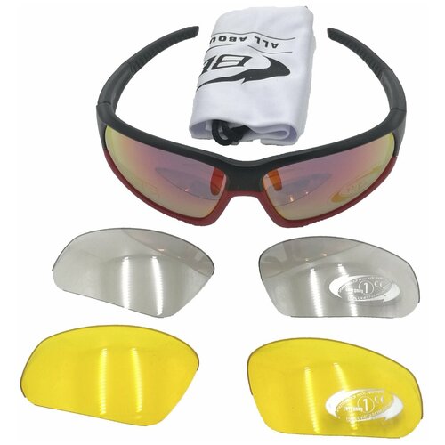фото Очки велосипедные bbb 2018 adapt fulframe pc mlc red lenses черный, красный uni, bsg-45