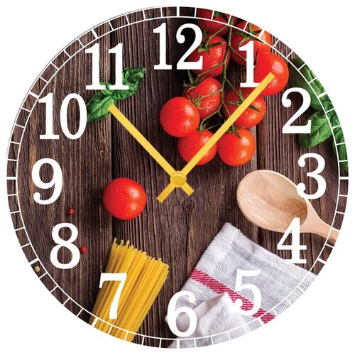 фото Svs настенные часы svs 3001306 kitchen помидоры и ложки