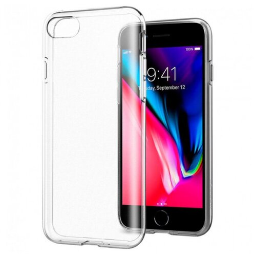 фото Clear case прозрачный tpu чехол 2мм для iphone 7 / 8 / se (2020) roscase