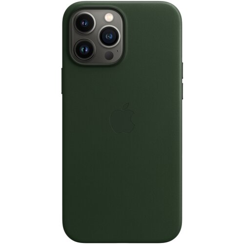 фото Кожаный чехол для iphone 13 pro max apple leather case with magsafe, sequoia green [mm1q3ze/a]