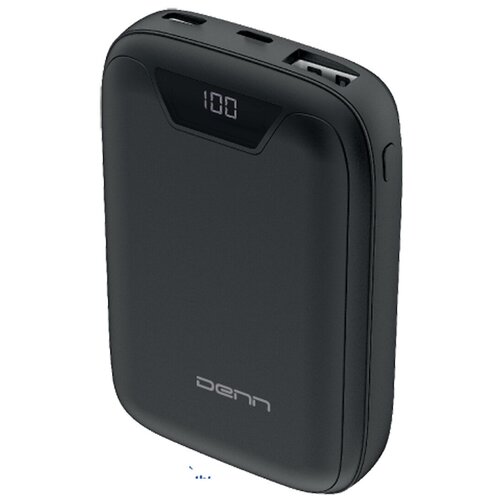 фото Внешний аккумулятор denn dpb10002 black (10000 mah/2usb/microusb/lcd)