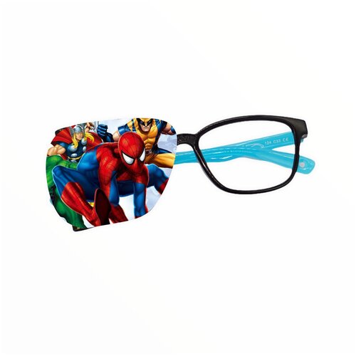фото Окклюдер на очки "супергерои" на правый глаз (s) в комплекте 2 шт occlusionkids