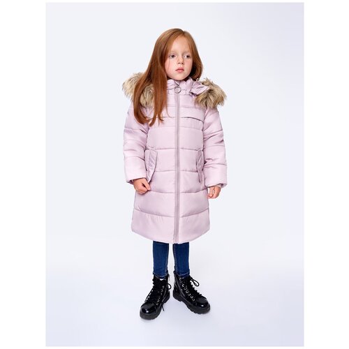 фото Куртка baon, демисезон/зима, удлиненная, размер 110, розовый