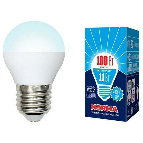 фото Volpe лампа светодиодная (ul-00003834) e27 11w 4000k матовая led-g45-11w/nw/e27/fr/nr