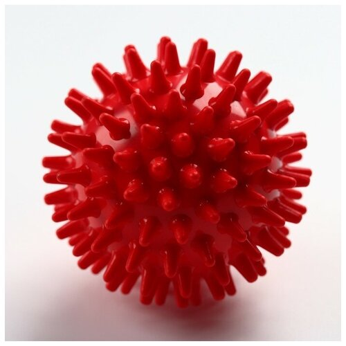 фото Мяч-ёжик «малышок!», диаметр 65 мм, цвет красный, в пакете qwen