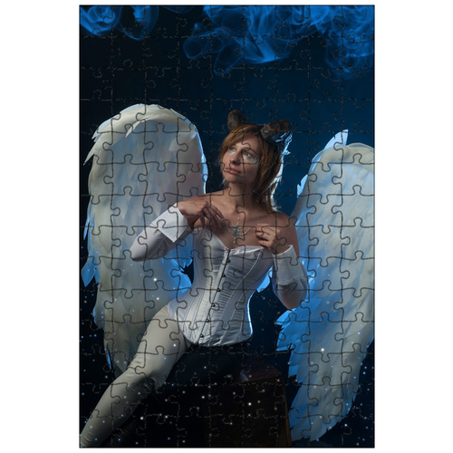 фото Магнитный пазл 27x18см."ангел, крылья, перо" на холодильник lotsprints