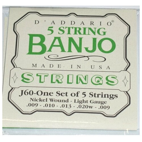 фото Струны для 5-струнного банджо d'addario j60
