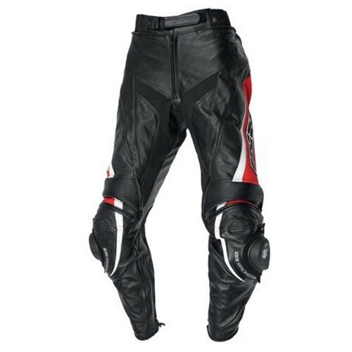 фото Кожаные мотоциклетные штаны ixs robin 2, черно- белый/красный