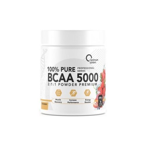 фото Optimum system bcaa 5000 powder (200г) клубника