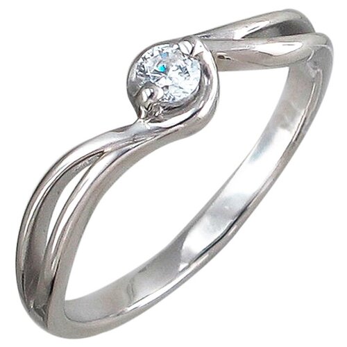 фото Эстет кольцо с 1 фианитом из серебра 01к156734, размер 15