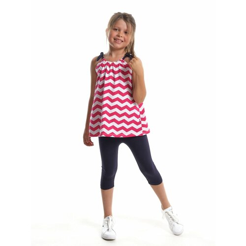 фото Комплект одежды mini maxi для девочек, легинсы и футболка, повседневный стиль, размер 80, красный