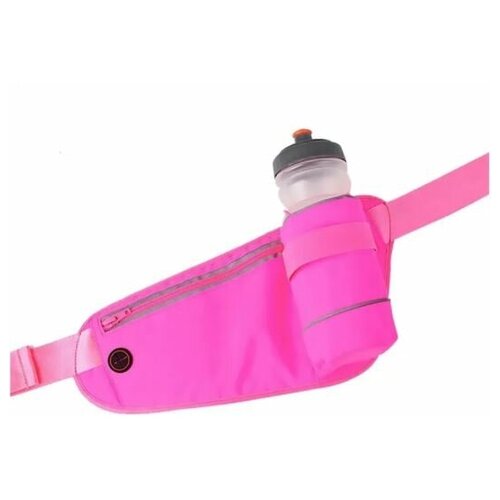 фото Спортивная поясная сумка для бега, велосипеда / сумка для спорта с отсеком для бутылки воды и выходом для наушников. розовая china