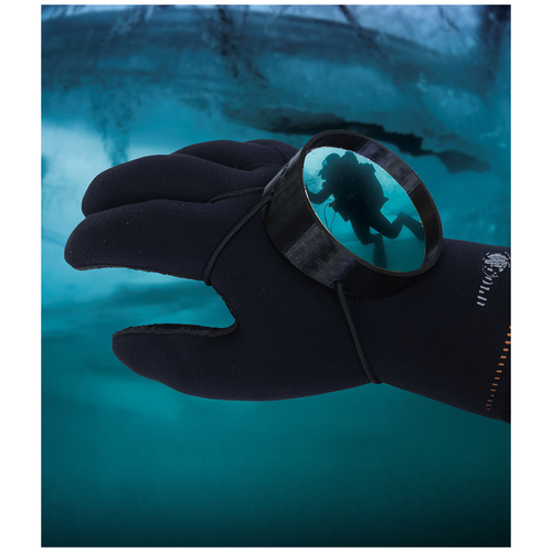 фото Зеркало заднего вида для наблюдения за партнером и снаряжением под водой d 80мм черное aquabro