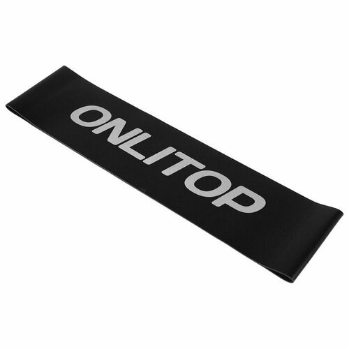 фото Фитнес-резинка onlytop, 30,5х7,6х0,11 см, нагрузка 10 кг, цвет чёрный (комплект из 6 шт)