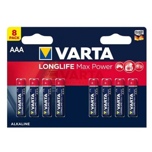 Фото - Батарейка Varta LONGLIFE MP LR03 AAA BL8 Alkaline 1.5V 04703101418 батарейка varta longlife max power aaa блистер 4шт