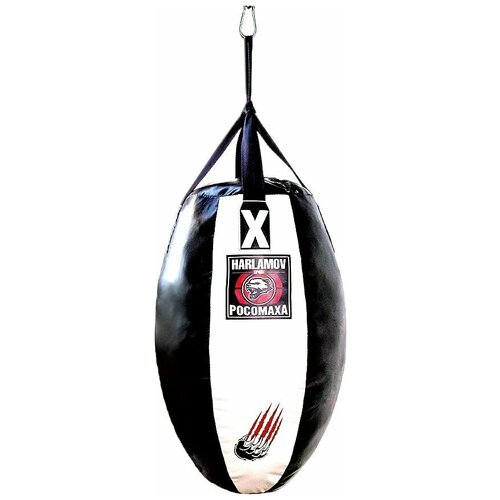 фото Боксёрский мешок "капля-росомаха" вес 25 кг черно-белый харламов-спорт