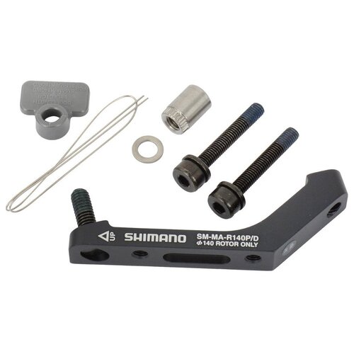 фото Адаптер дискового тормоза shimano r140p/d болт фиксирующий (2 шт) для 25 мм фиксирующая проволока 1 шт. ismmar140pdh