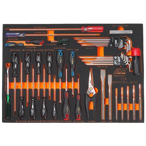 фото Набор инструментов 45 предметов слесарно-монтажный (mercedes) в ложементе jtc-mb3045 jtc auto tools