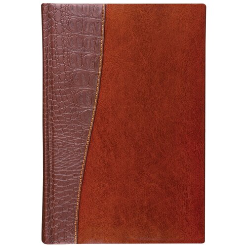 фото Телефонная книга brauberg cayman, искусственная кожа, а5, 96 листов, коричневый, цвет бумаги тонированный